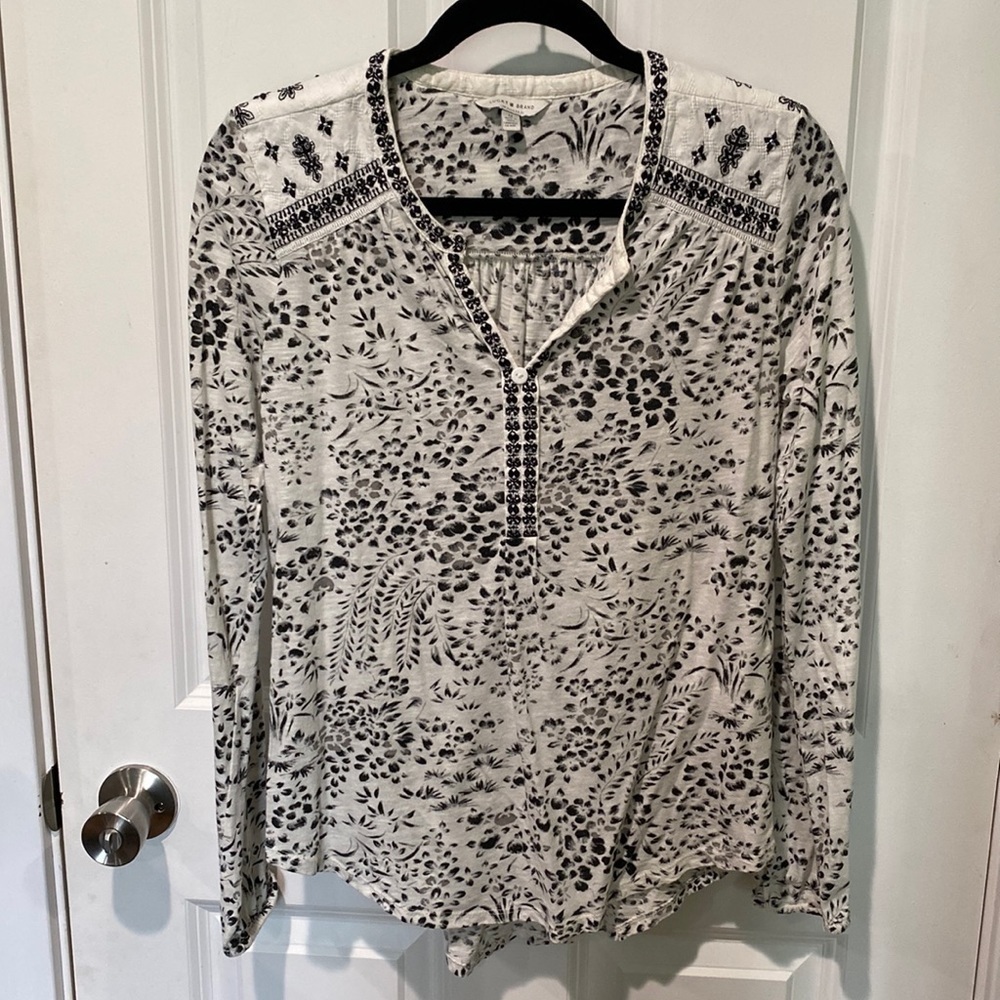 Lucky Brand Boho Embroidered Blouse EUC